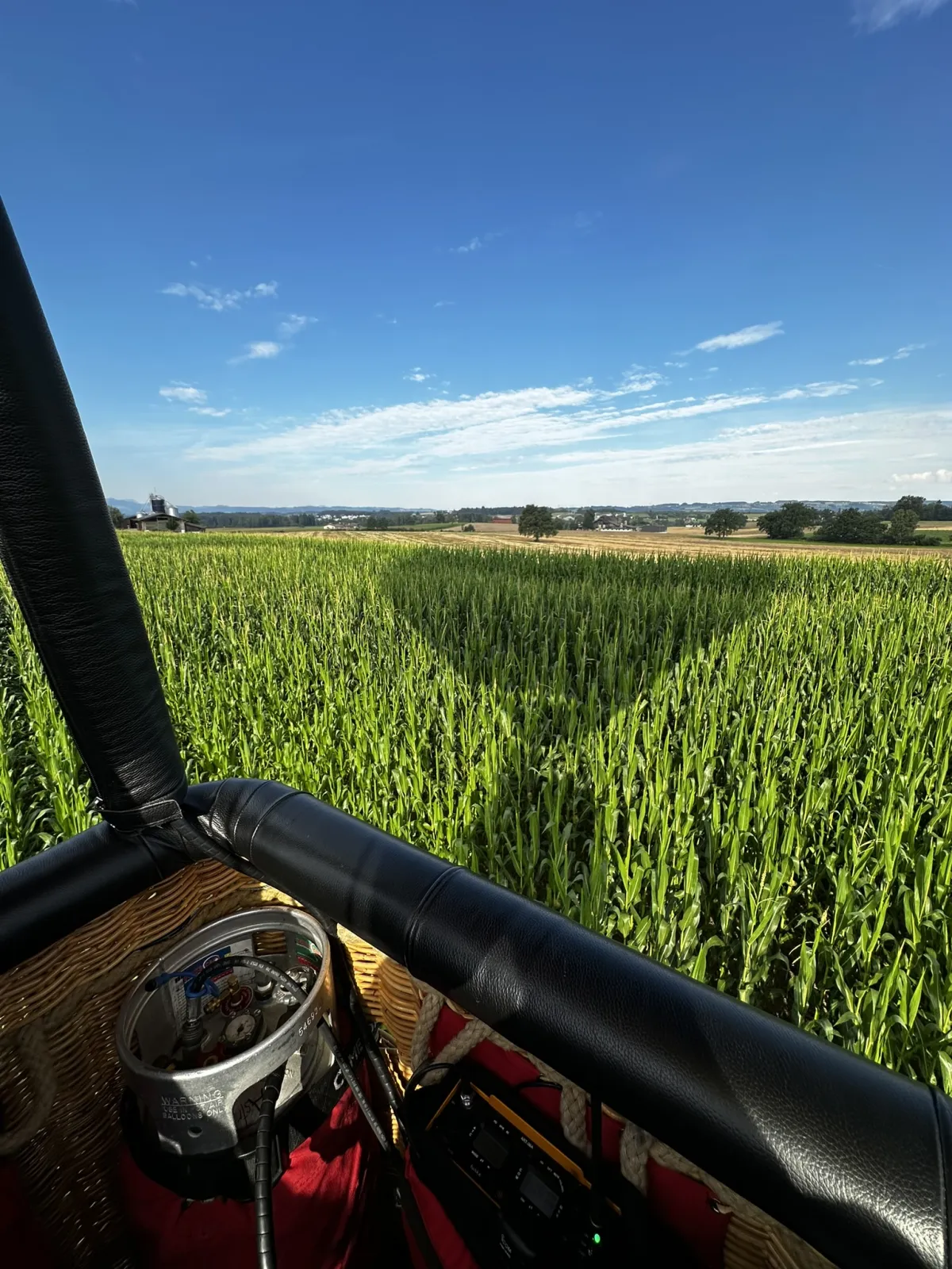 Anfahrt zur finalen Landung nach dem Maisfeld