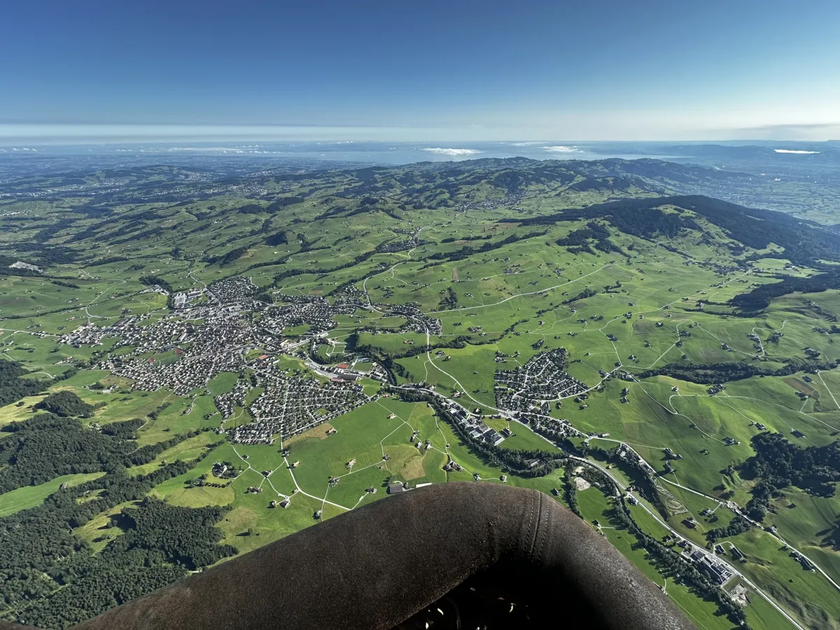Kurz vor der Landung in Appenzell