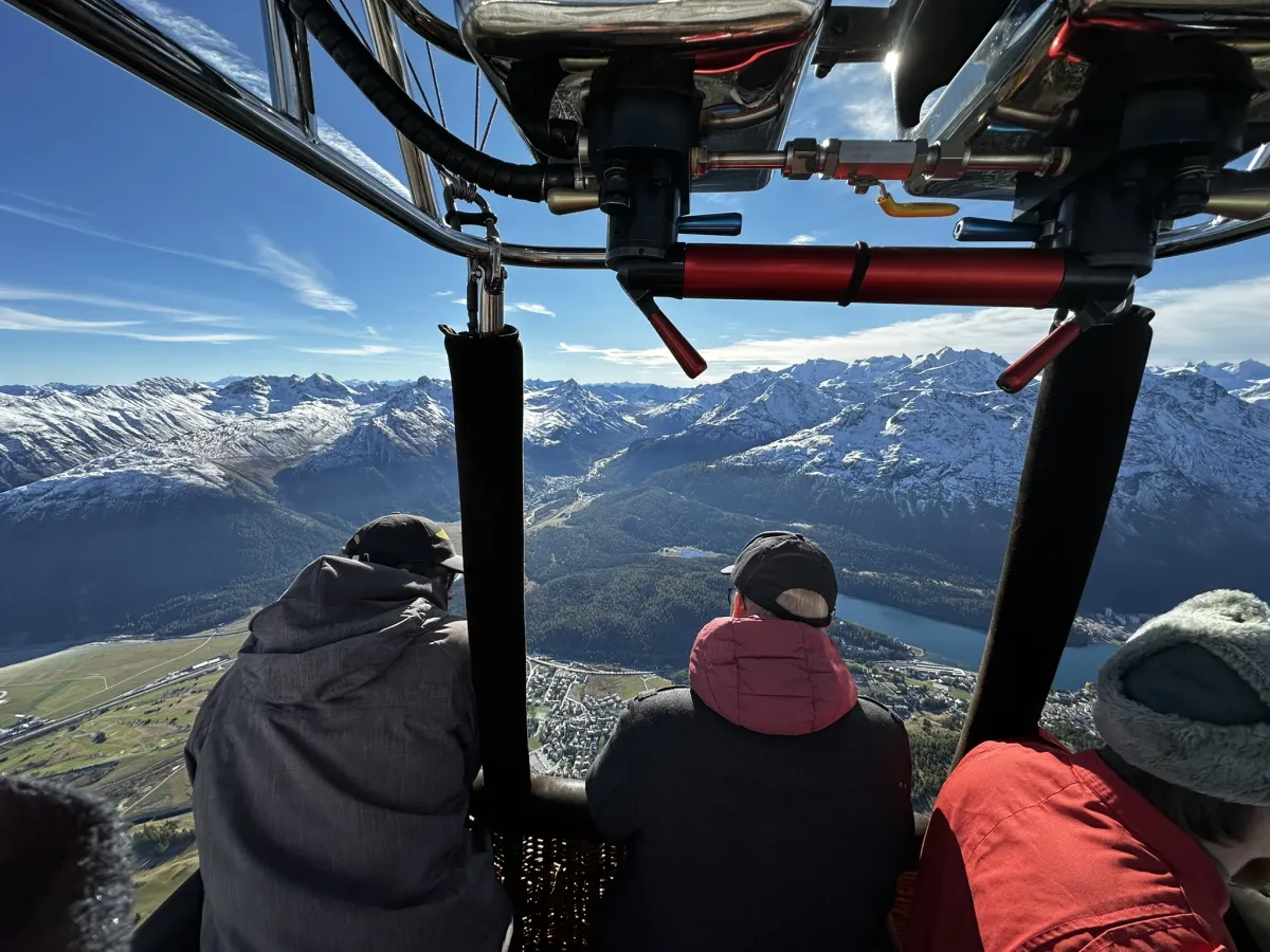 Vor der Landung im Engadin